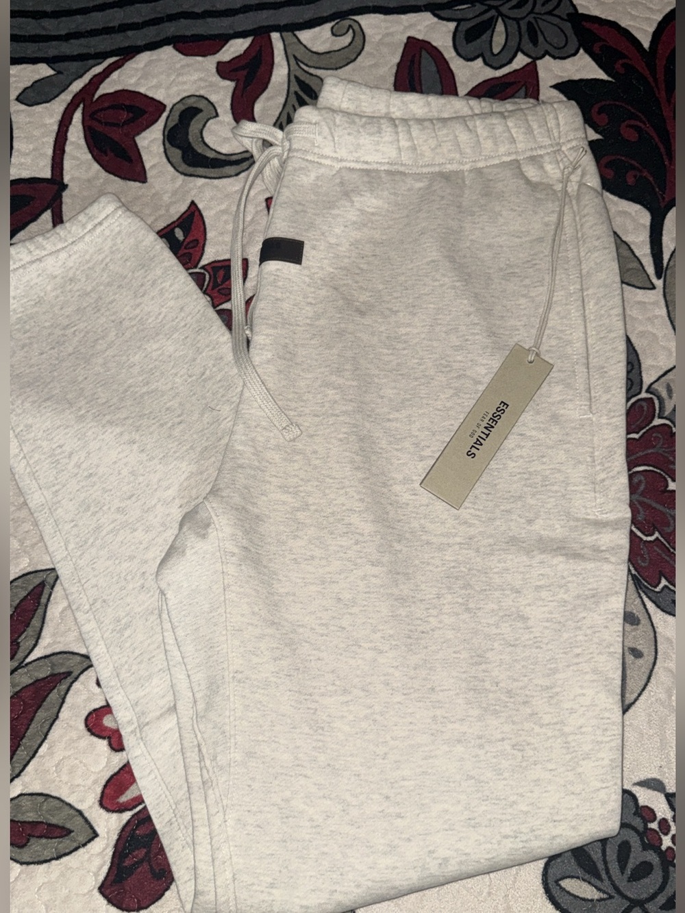 ESSENTIALS Men’s Heather Light oatmeal Jogger Sweatpants